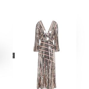 Rixo Sequin Midi Dress with Slit